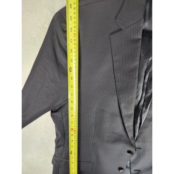 Lauren Ralph Lauren Blazer Sport Coat Men 46R Black 100% Wool 2 Button Jacket - Picture 10 of 12